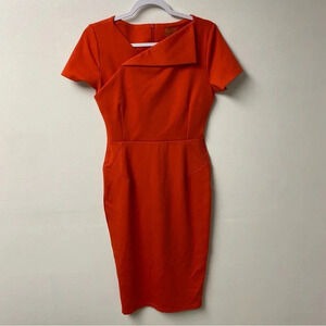 Marycrafts Retro Modest Midi‎ Dress is Red Size 8